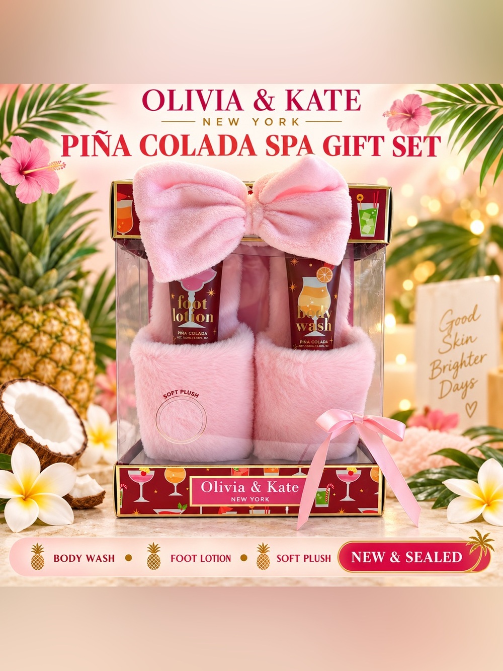 OLIVIA & KATE NEW YORK PIÑA COLADA SPA GIFT SET – NEW & SEALED